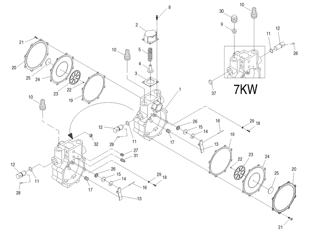 Gas Regulator Diagram and Parts List for 0046753 (3981591 - 5694397)(2014) Generac Generator