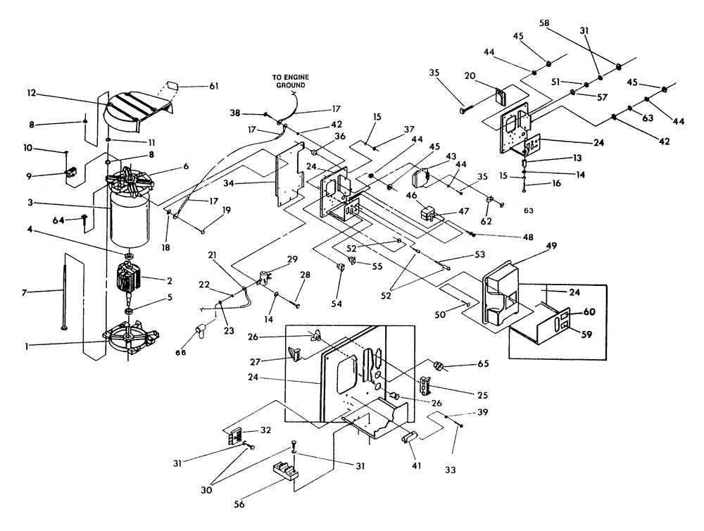 Alternator And Panel Diagram and Parts List for 9734-1  Generac Generator