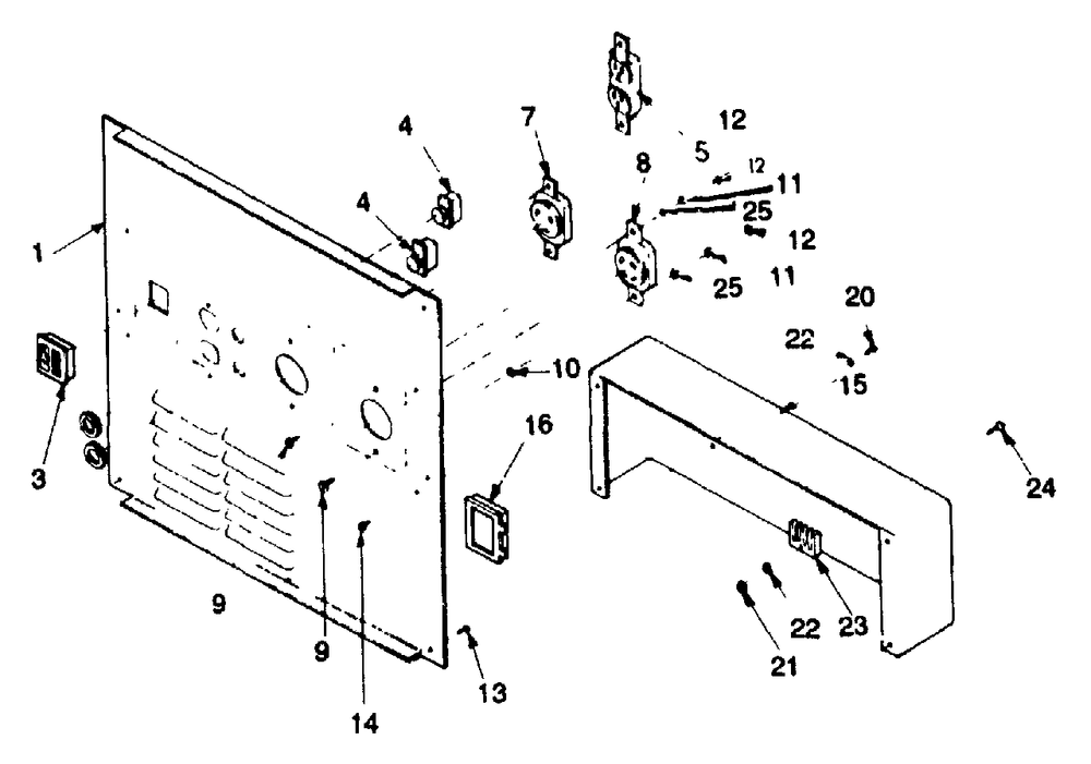 Receptacle Panel Diagram and Parts List for 4W111 (8925-0)(8925-0) Generac Generator