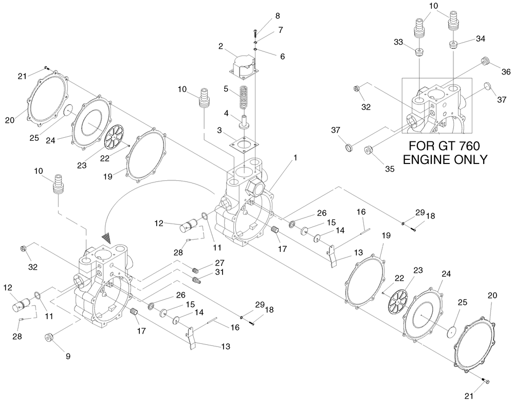 Gas Regulator Diagram and Parts List for 0047581 (3799920 - 3906499)(2004) Generac Generator