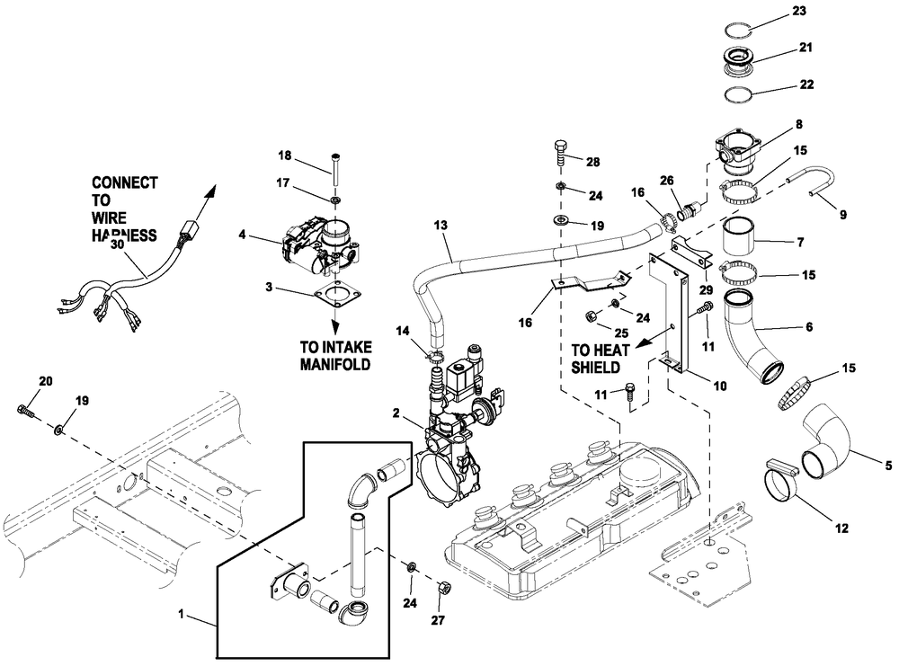 Muffler Exh 2.4l G2 Turbo Diagram and Parts List for HT03524KNAX (7181098)(2012) Generac Generator
