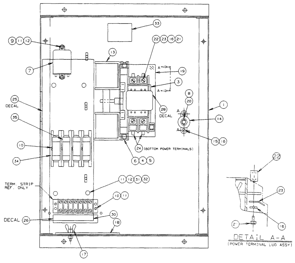 Transfer Switch: V-Type Diagram and Parts List for 9227-0  Generac Generator