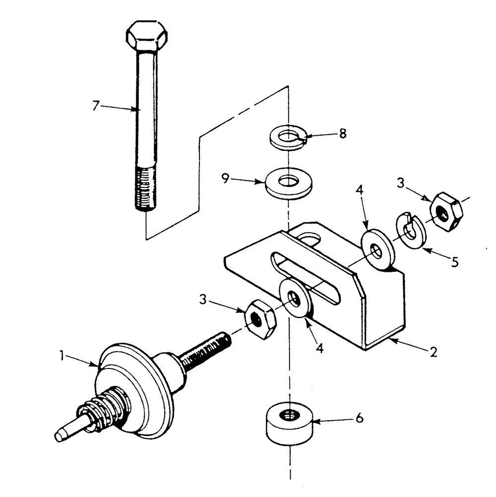 Mechanical Dashpot Diagram and Parts List for 9303-4  Generac Generator