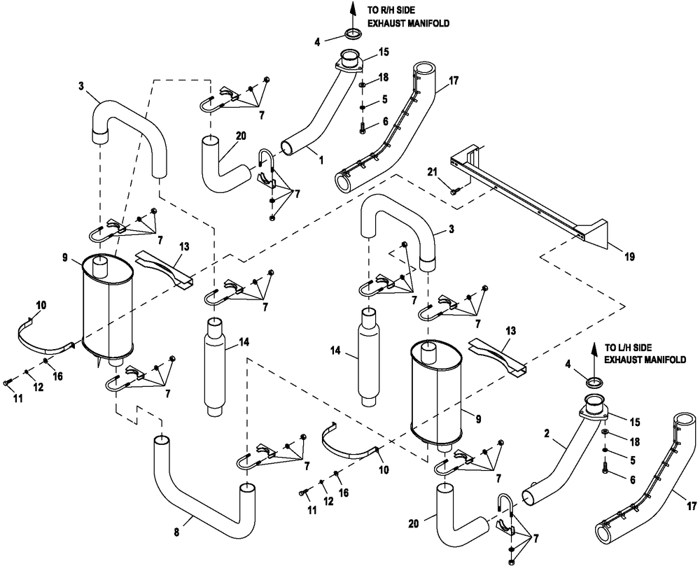 Ev Exhaust Cpl 70kw C3 Diagram and Parts List for HT07068AVAX (8338617)(2013) Generac Generator