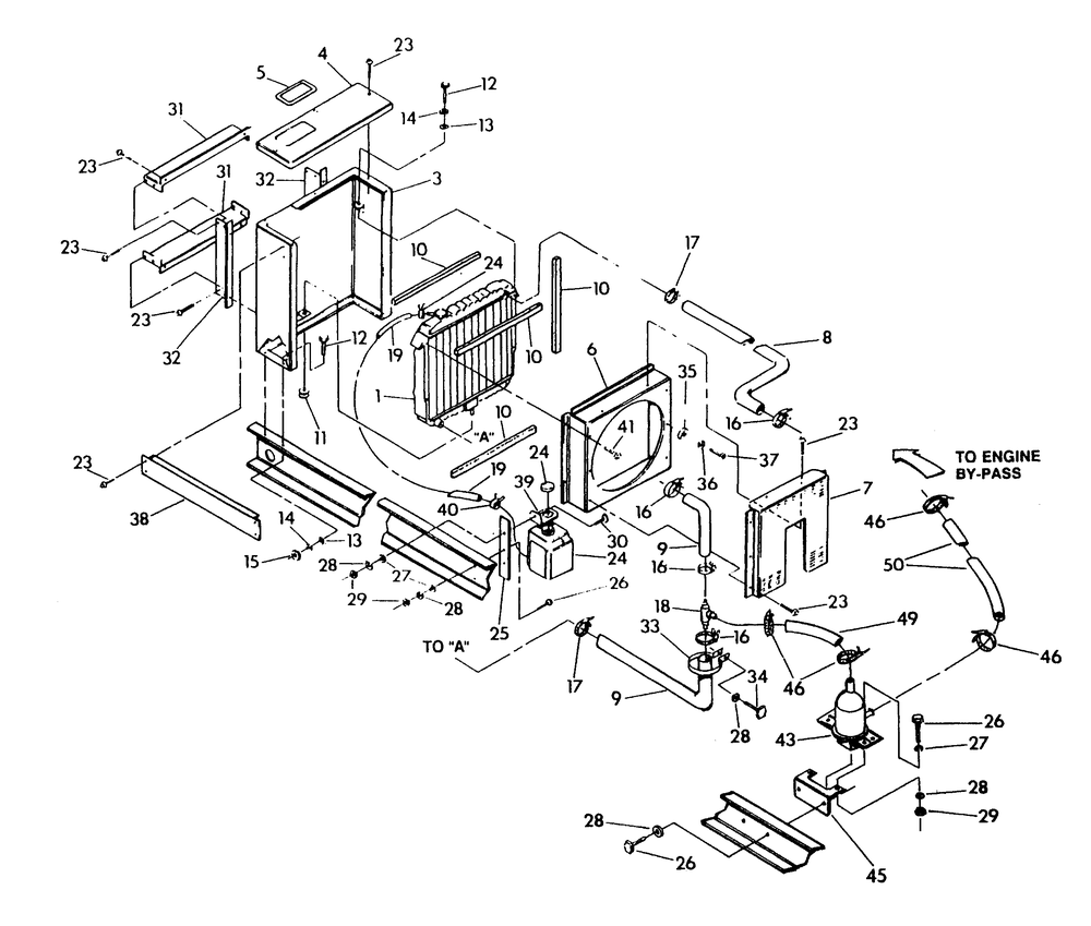 Radiator 2 Diagram and Parts List for 9706-0  Generac Generator