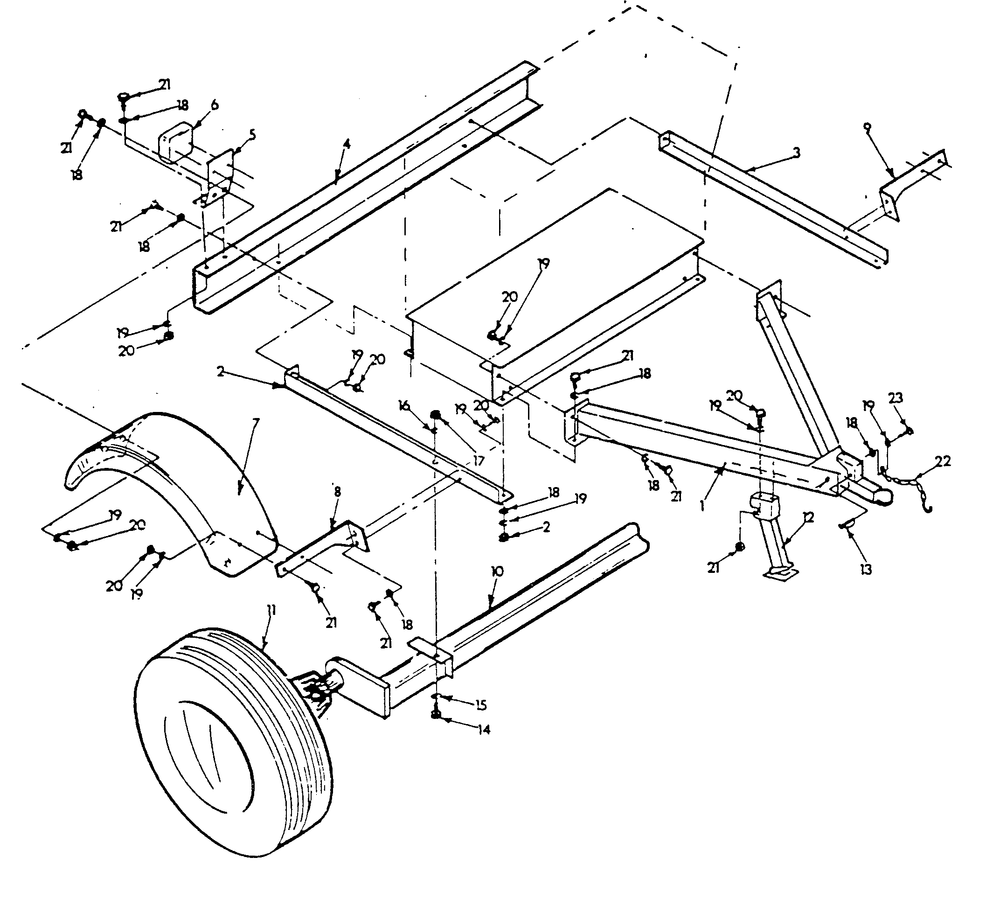 Trailer Diagram and Parts List for 9172-3  Generac Generator