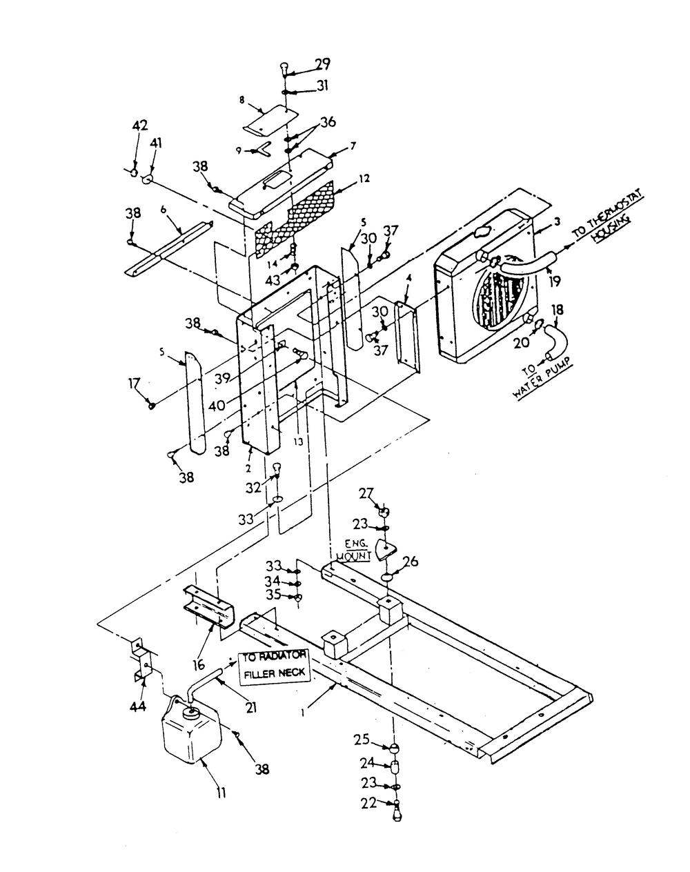 Mounting Base Diagram and Parts List for 9177-0  Generac Generator