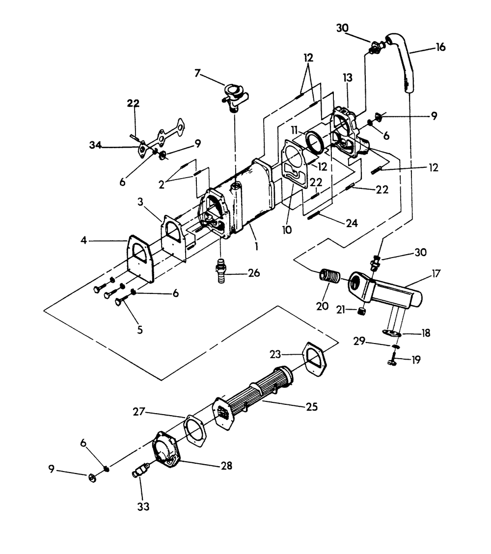 Heat Exchanger Diagram and Parts List for 8950-2  Generac Generator