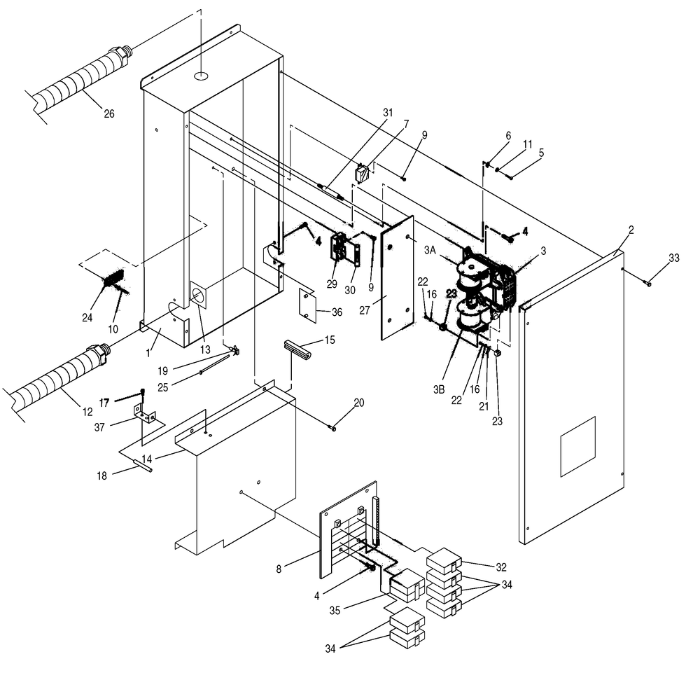 Load Center Assembly 2 Diagram and Parts List for 0044563 (4117596 - 4138949)(2005) Generac Generator