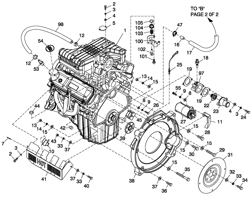 Engine Common Parts 4.2l G3 Diagram and Parts List for 0057091 (5304977)(2009) Generac Generator