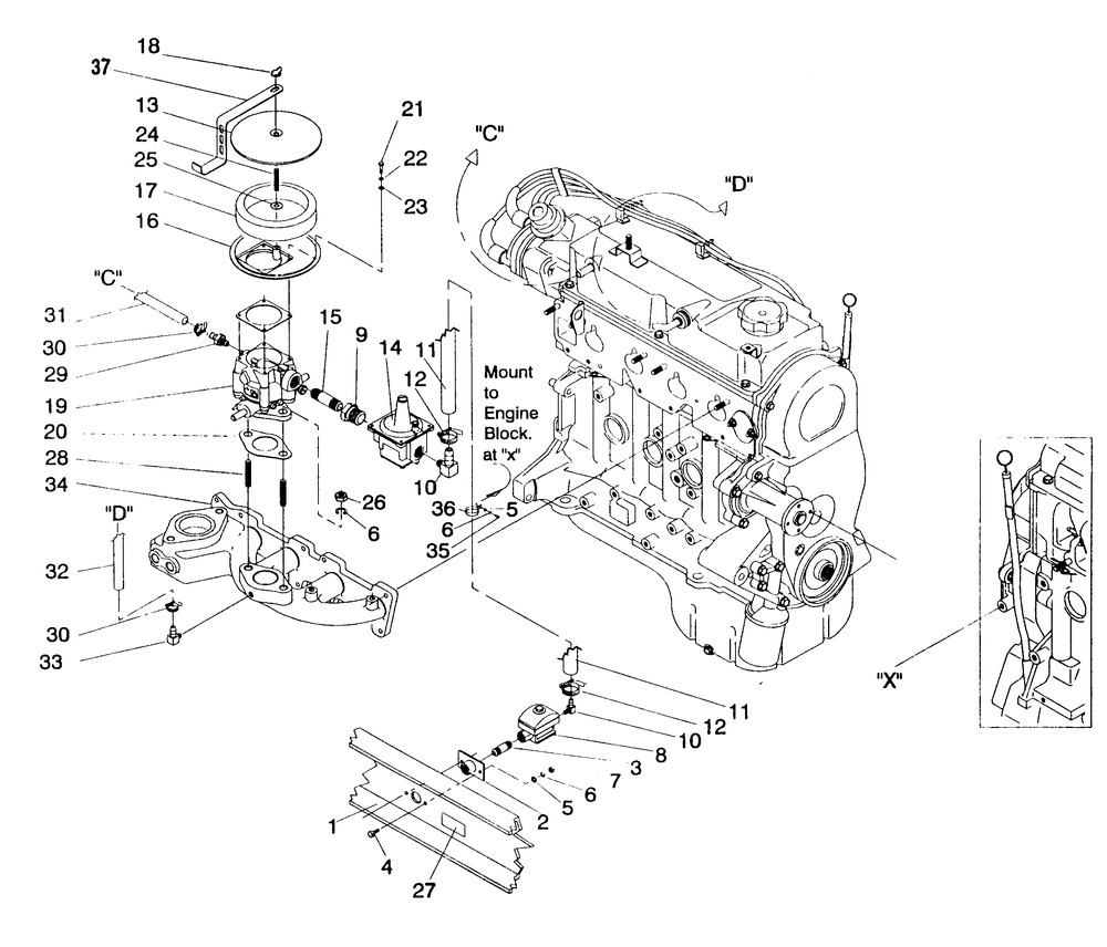 Natural Gas Fuel System Diagram and Parts List for 4092-0  Generac Generator