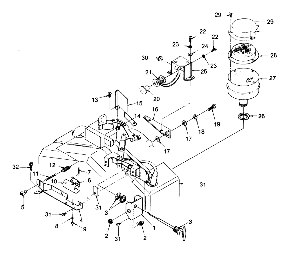 Engine Accessories Diagram and Parts List for 8364-0  Generac Welder