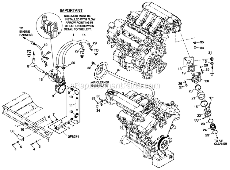Fuel System Lpv 3.0l G14 Diagram and Parts List for QT06030JVSN (4923850)(2007) Generac Generator