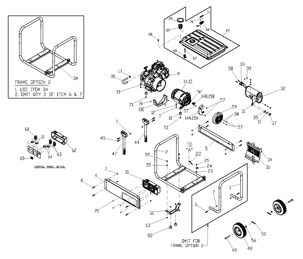 Ev 5kw Gp Storm Sku 005622-1 Diagram and Parts List for 0056221 (5352068 - 5566967A)(2015) Generac Generator