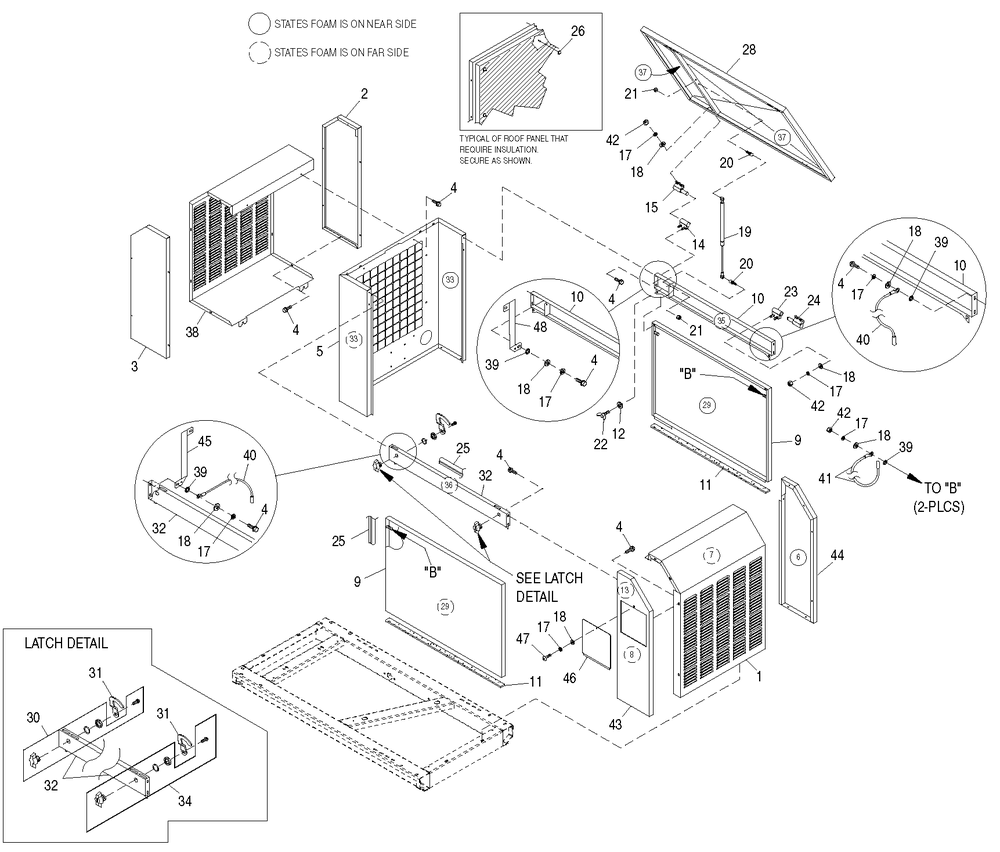 Enclosure Diagram and Parts List for 0050280 (3960659)(2004) Generac Generator