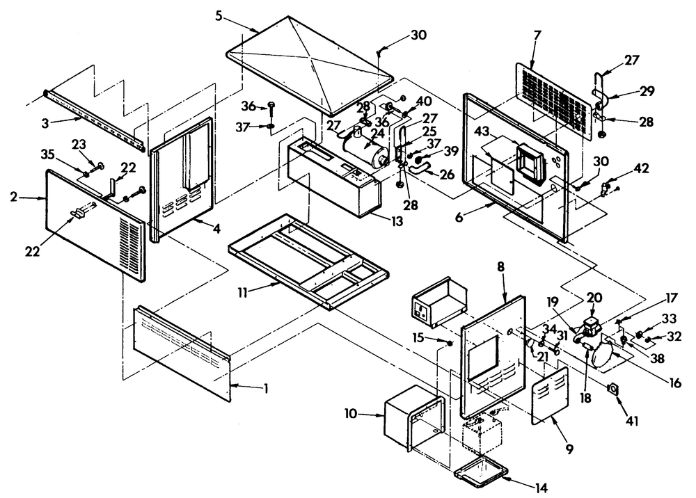 Home Standby Enclosure Diagram and Parts List for 9007-5  Generac Generator