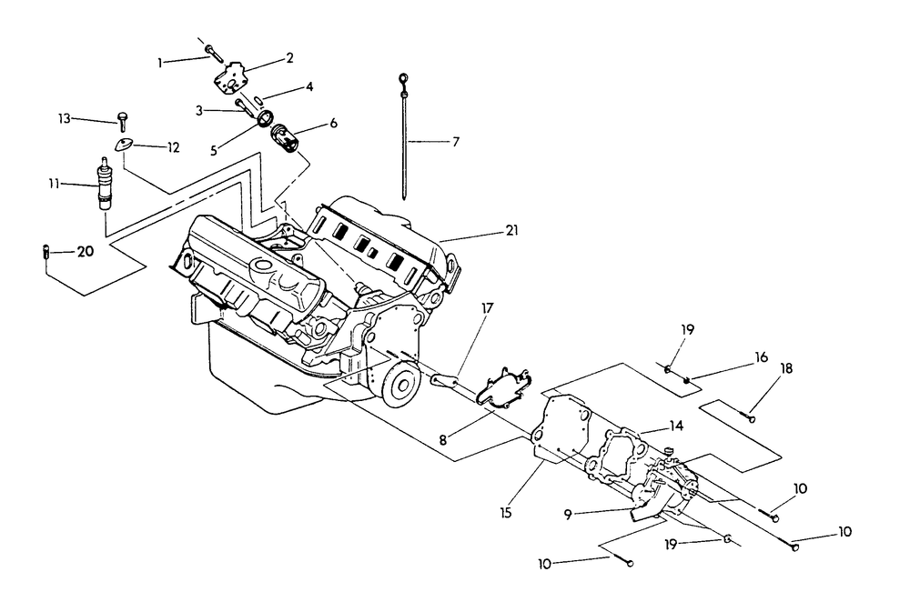 4.3 Liter Engine (Part 1) Diagram and Parts List for 9607-0  Generac Generator