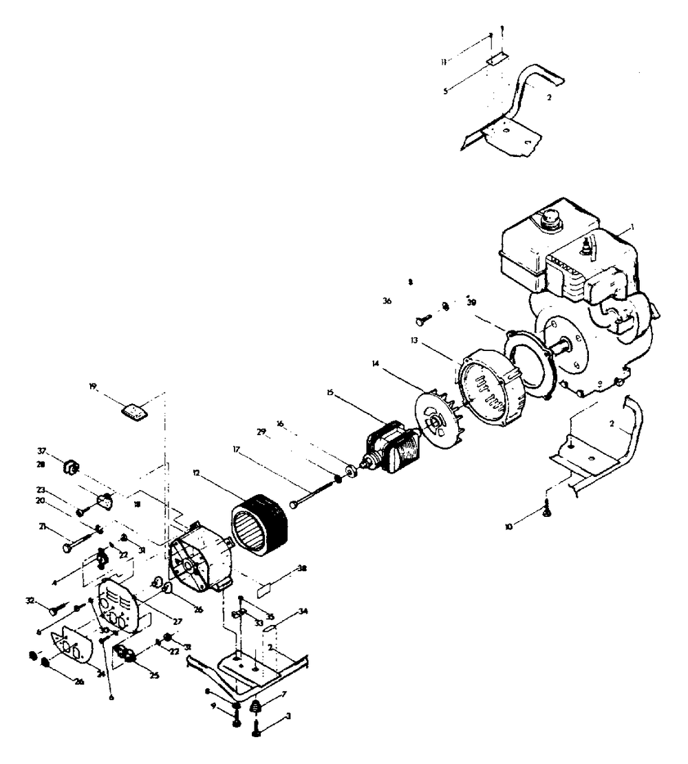 Generator Diagram and Parts List for S4001 (8972-0)(8972-0) Generac Generator