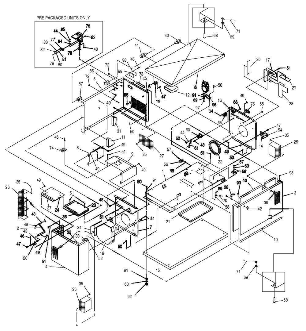 Enclosure 1 Diagram and Parts List for 0047602 (4122034 - 5464712)(2014) Generac Generator