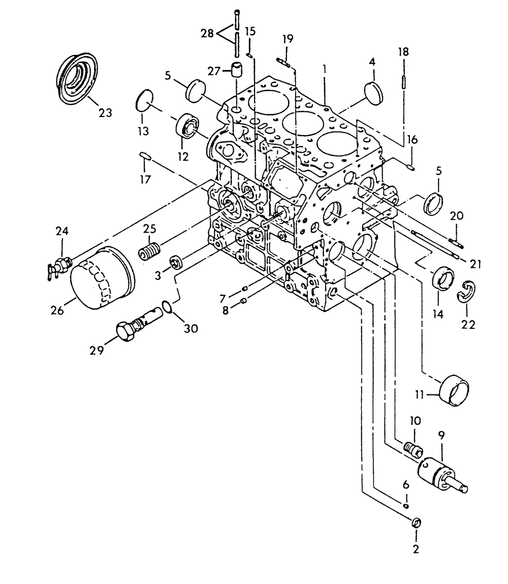 Cylinder Block Diagram and Parts List for 9510-0  Generac Generator
