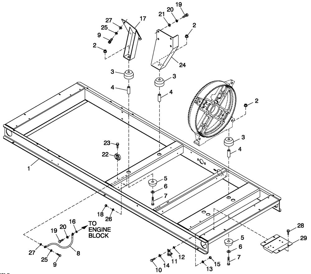 Mounting Base 60kw Diagram and Parts List for QT06030ANSN (4361373 - 5017502)(2008) Generac Generator