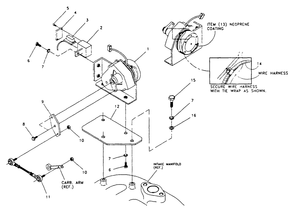 Governor Assembly Diagram and Parts List for 0995-0  Generac Generator