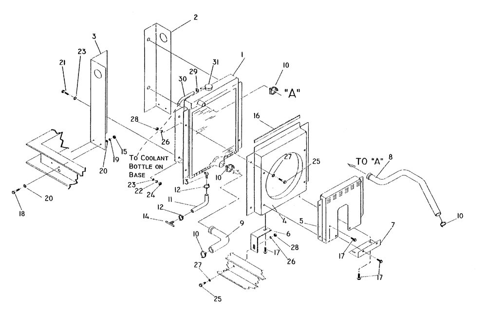 Radiator Diagram and Parts List for 4081-0  Generac Generator