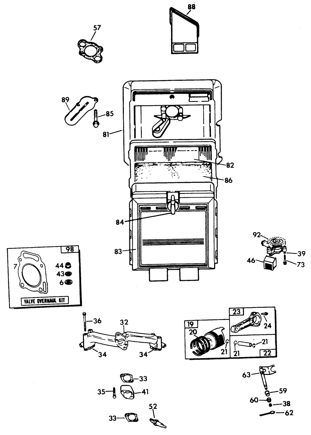 Engine Parts (Part 1) Diagram and Parts List for 9290-1  Generac Generator