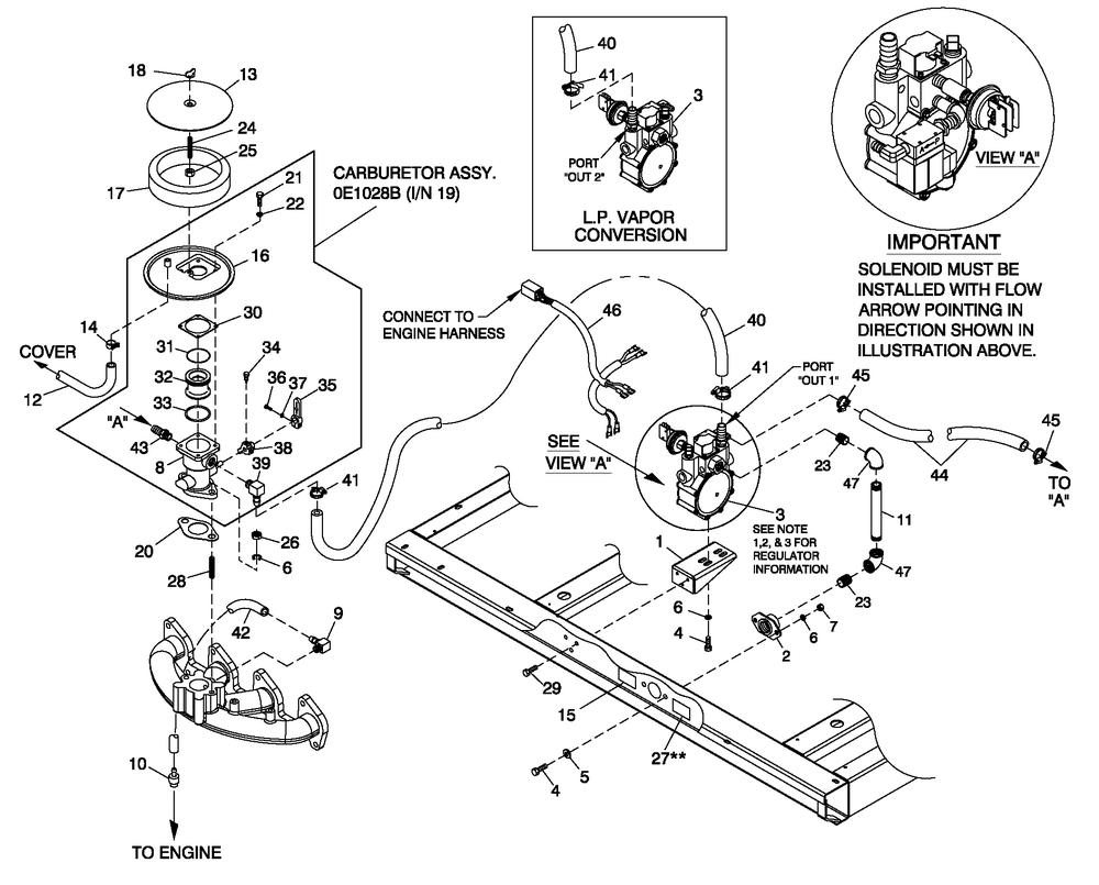 Natural Gas Fuel Or Lpv Diagram and Parts List for 0052150 (4005V04485)(2005) Generac Generator
