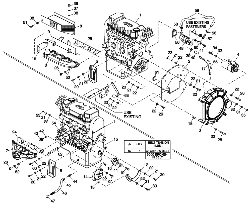 Engine Common Parts 1.6l Diagram and Parts List for QT02016ANAN (4925925 - 5008941)(2008) Generac Generator