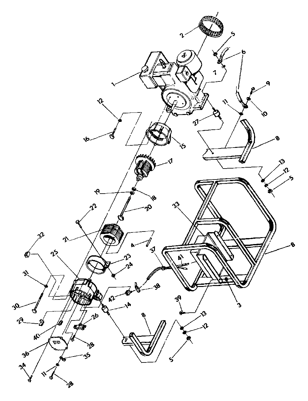 Generator Diagram and Parts List for ET2100 (9493-0)(9493-0) Generac Generator