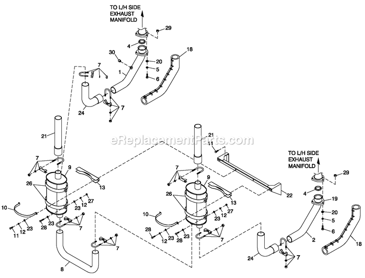 Muffler 5.4l/6.8l Cpl Exhaust C5 Diagram and Parts List for QT10054GNSN (4135893)(2005) Generac Generator