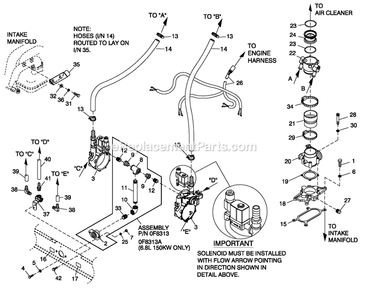 Fuel Lp Vapor G3 6.8l 100/130/150 Kw Emiss Diagram and Parts List for QT10068KNSY (5305008)(2009) Generac Generator