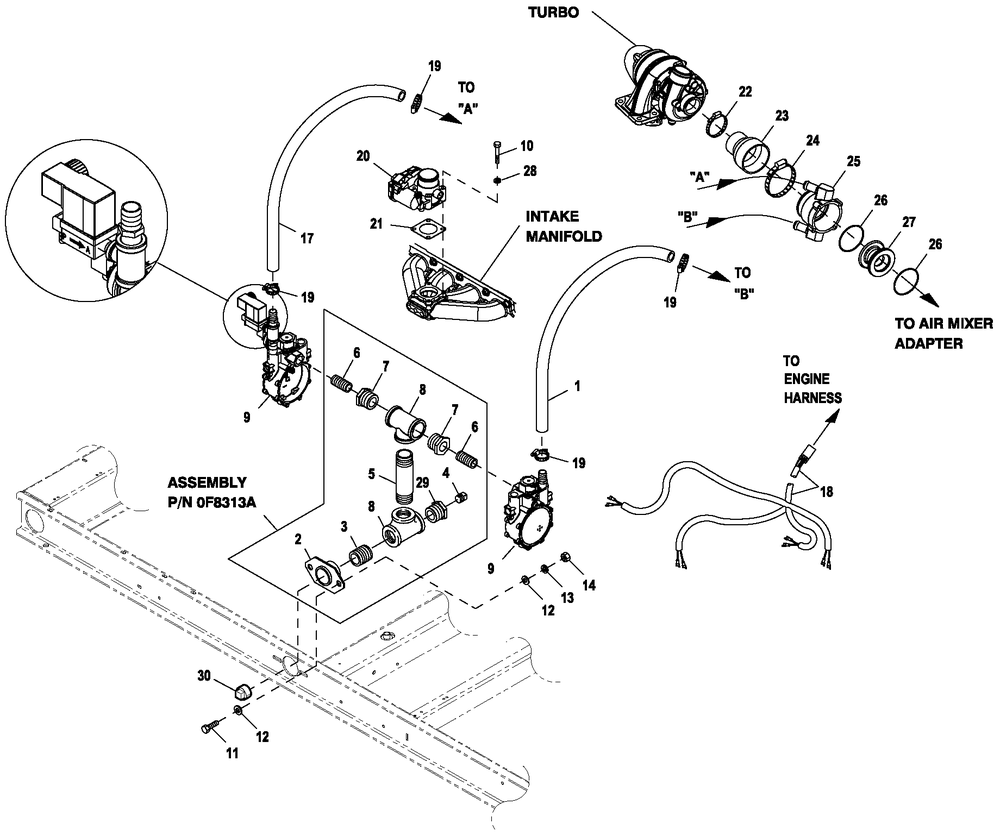 Ev Fuel System Ng 2.4l 60kw Diagram and Parts List for ET06024AVSX (7065982 - 9239135)(2014) Generac Generator