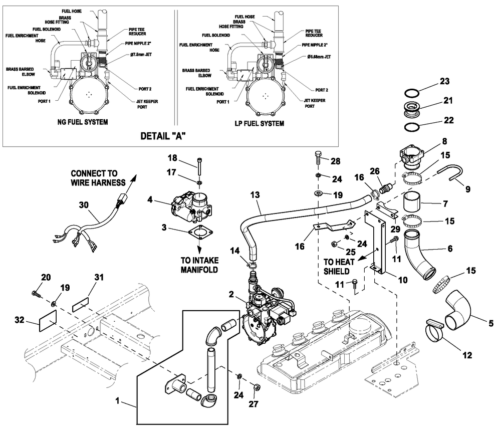 Fuel System Ng 2.4l G2 Turb Diagram and Parts List for QT03624ANAN (5308416 - 5326518)(2009) Generac Generator