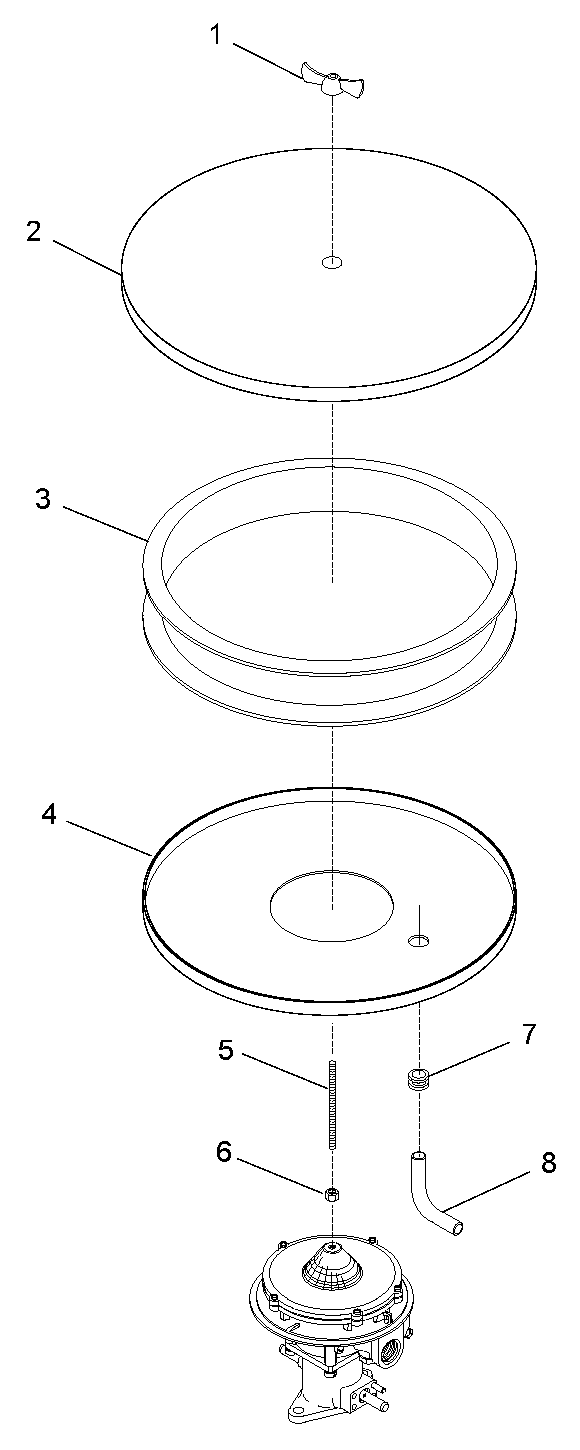 4.3l Air Cleaner Diagram and Parts List for 0043733 (3705592)(2014) Generac Generator
