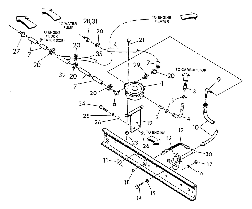 Gas Regulator Diagram and Parts List for 9301-3  Generac Generator