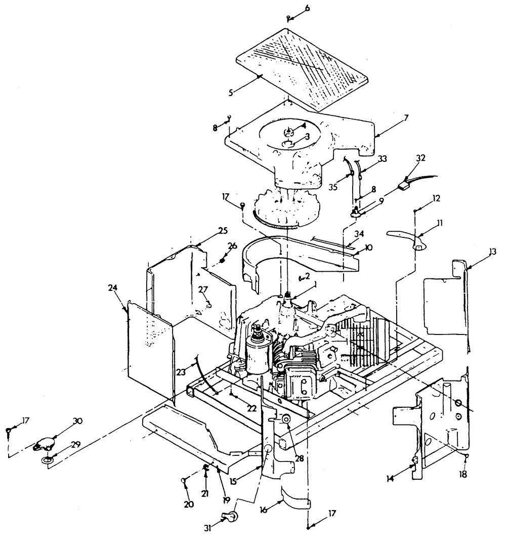 Sheet Metal Diagram and Parts List for 9290-1  Generac Generator
