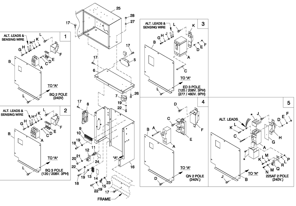 Connection Box C1 Cpl Diagram and Parts List for 0053990 (4797358 - 4804754)(2007) Generac Generator