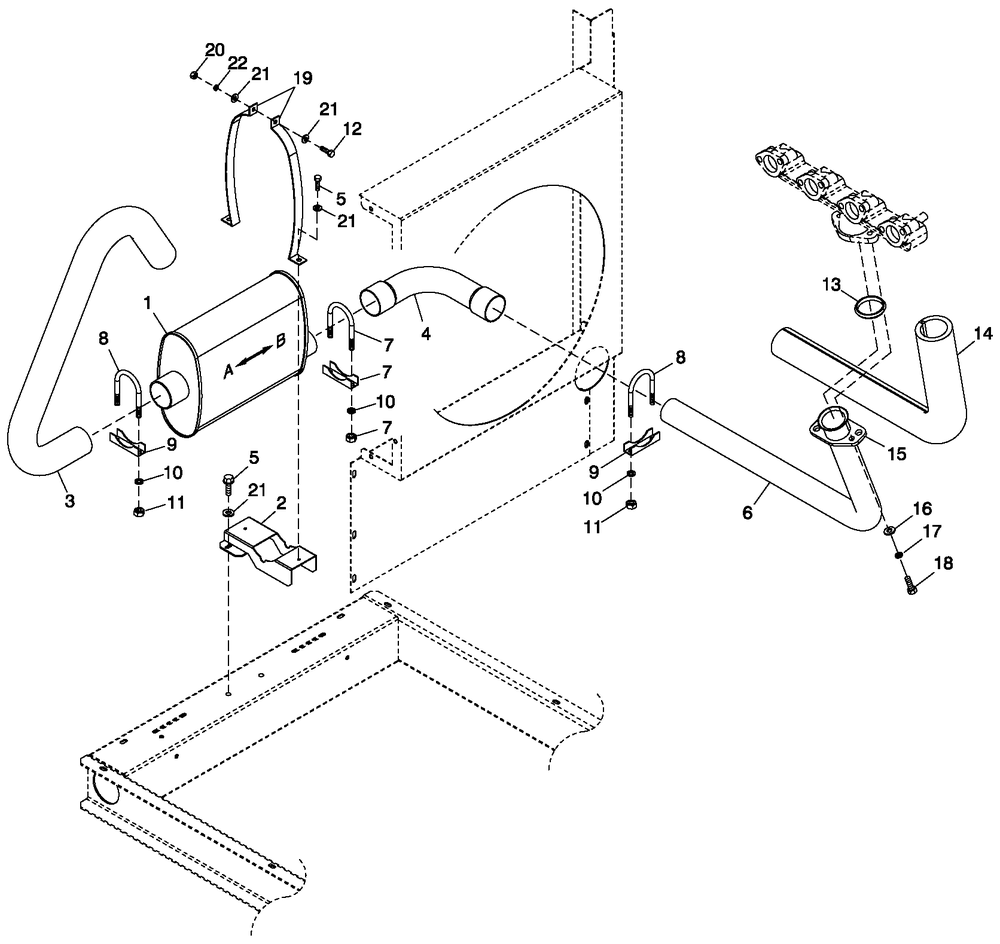 Ev Exhaust 2.5l C1 Diagram and Parts List for 0052150 (4005V04485)(2005) Generac Generator