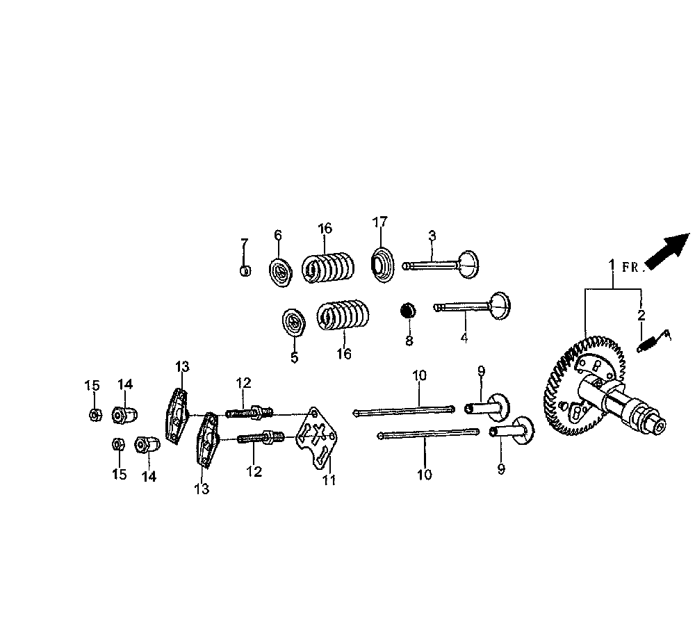 Camshaft Diagram and Parts List for 5939-4  Generac Generator