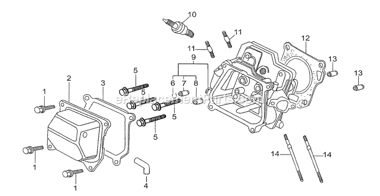 Cylinder Head And Cylinder Head Cover Assy. Diagram and Parts List for 005723R0 (5132447)(2016) Generac Generator
