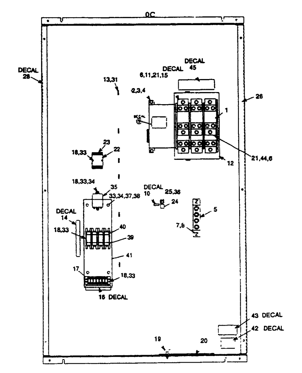 Transfer Switch Diagram and Parts List for 9653-1  Generac Generator