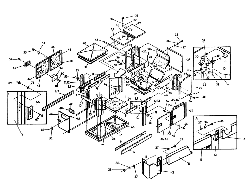 Compartment Diagram and Parts List for 9134-8  Generac Generator