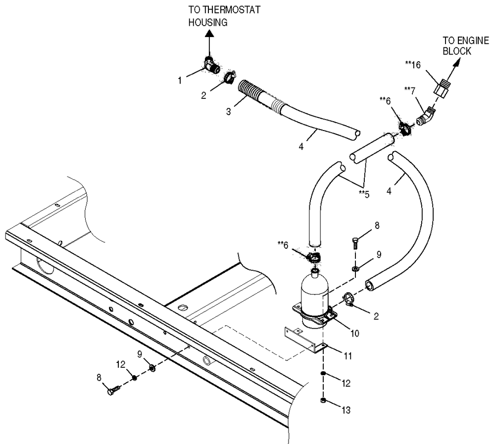 Engine Coolant Heater Diagram and Parts List for 0047481 (3768061 - 3813080)(2003) Generac Generator
