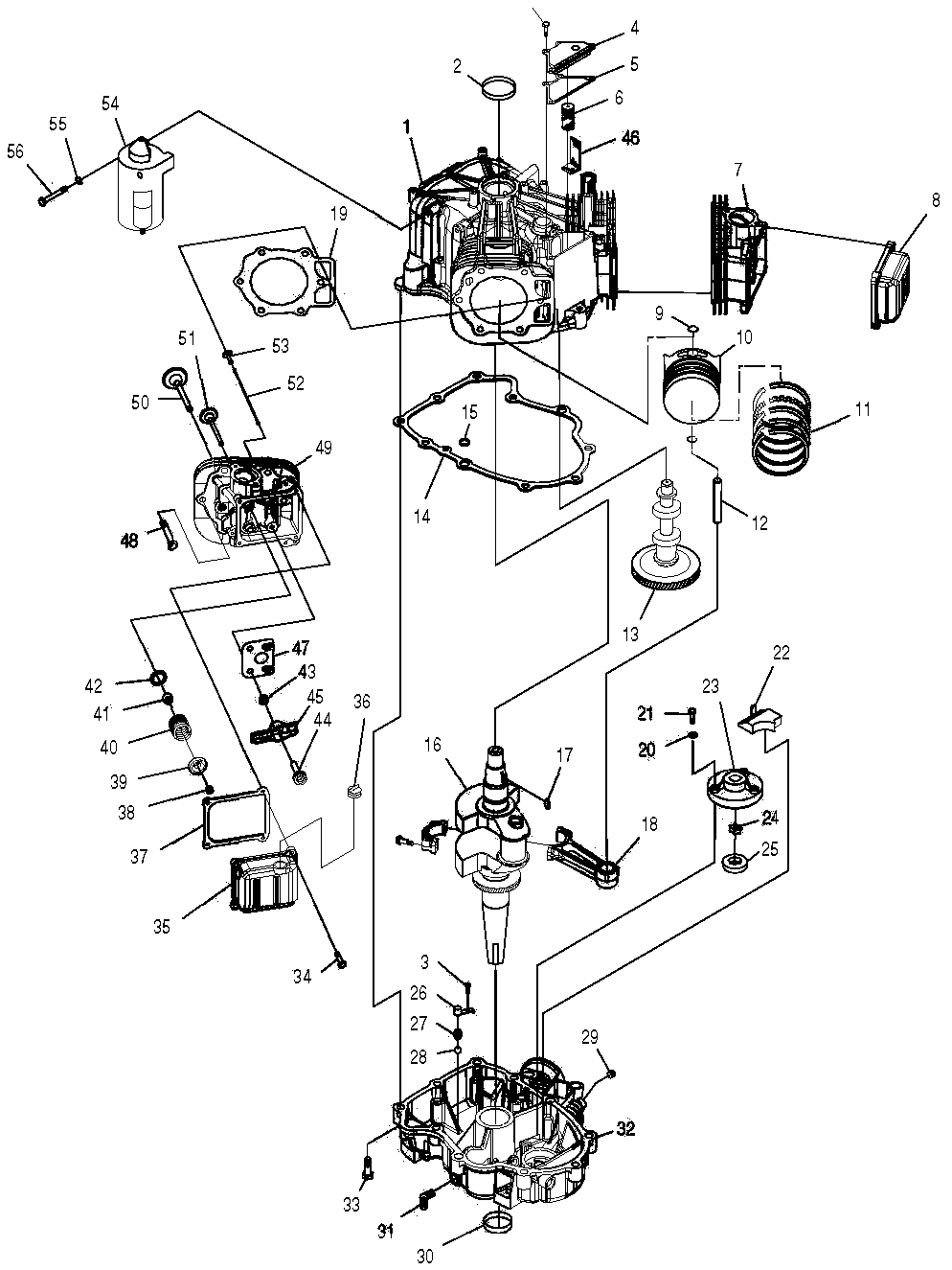 Engine 2 Diagram and Parts List for 0049160 (4002828 - 4394711)(2014) Generac Generator