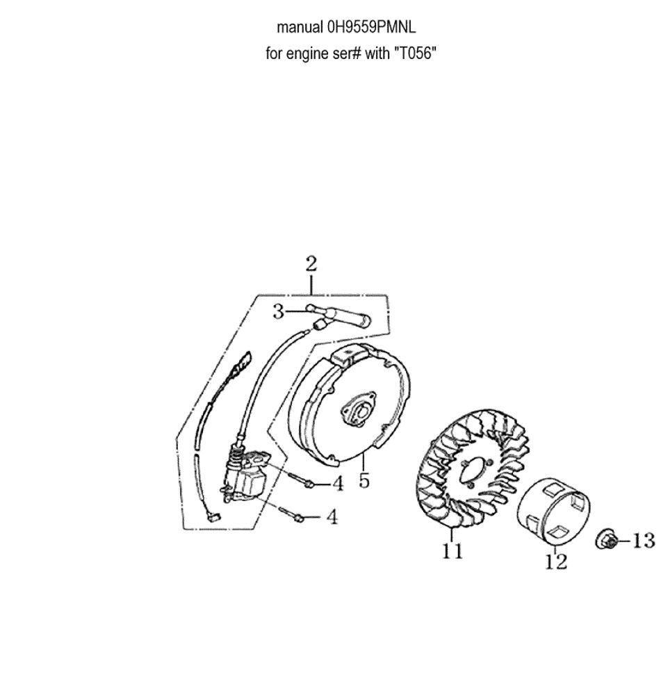 Flywheel And Ignition Diagram and Parts List for 006022-0  Generac Pressure Washer