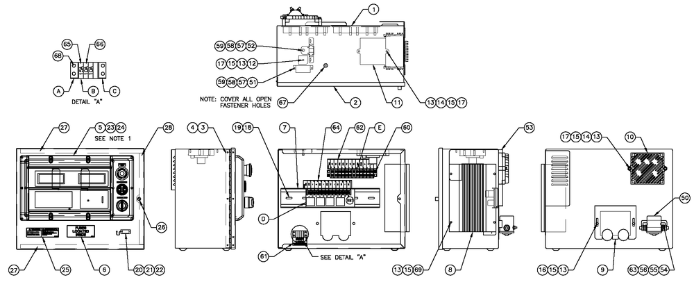 Battery Charger H-Panel 10a 12v Diagram and Parts List for QT15068ANANA (5003792)(2008) Generac Generator