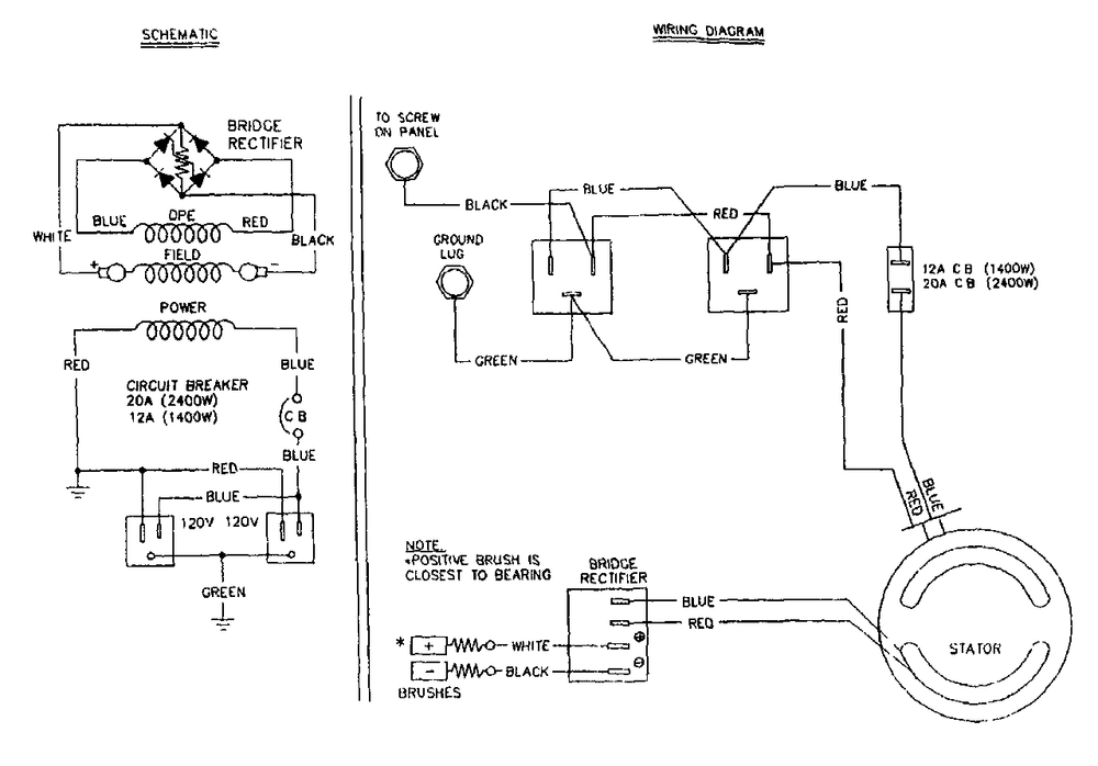 Wiring Diagram And Schematic No. 77381 Diagram and Parts List for L1400 (9157-0)(9157-0) Generac Generator