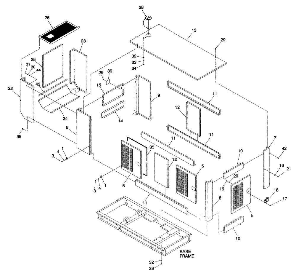 Compartment Diagram and Parts List for 4383-0  Generac Generator